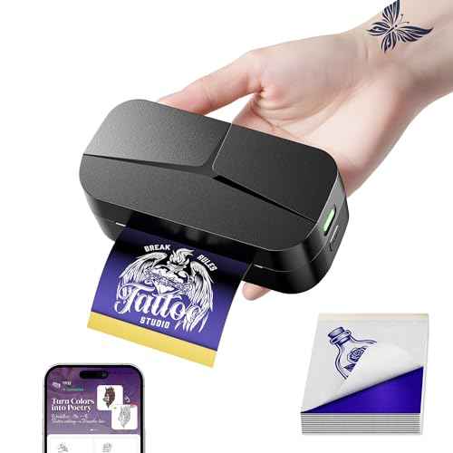 TATTMUSE 2025 New Series TP32 Tattoo Stencil Printer, Mini Tattoo Printer with 30 Pcs Transfer Paper, Stencil Printers for Tattooing, Tattoo Machine for Artists & Beginners