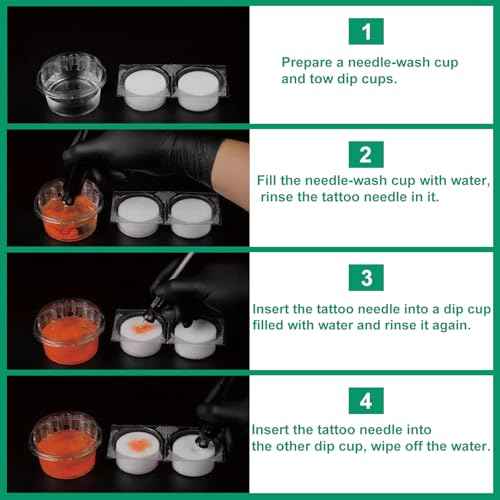 24 Pcs Disposable Dip Cups Tattoo Cartridge Needles Dip Foam Professional Rinse Cup Tattoo Cleaning Supplies