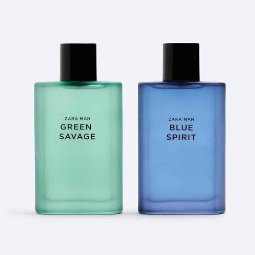 Zara Man Green Savage + Blue Spirit Cologne for Men Fragrance Set EDT Eau De Toilette 2x 90 ML (3.04 FL OZ)