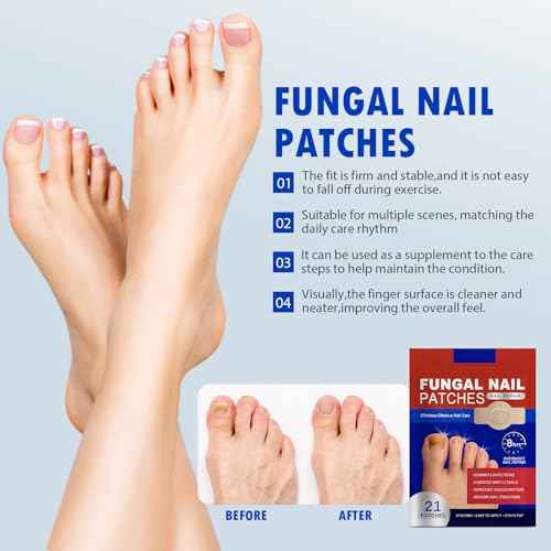 Nail Patches 63 PCS Toenail Treatment Extra Strength 8-Hour Overnight Nail Fast Acting Repair Effortless Hydrogel Nail Care and Repair for Damaged Nails Overnight Renewal for Men and Women