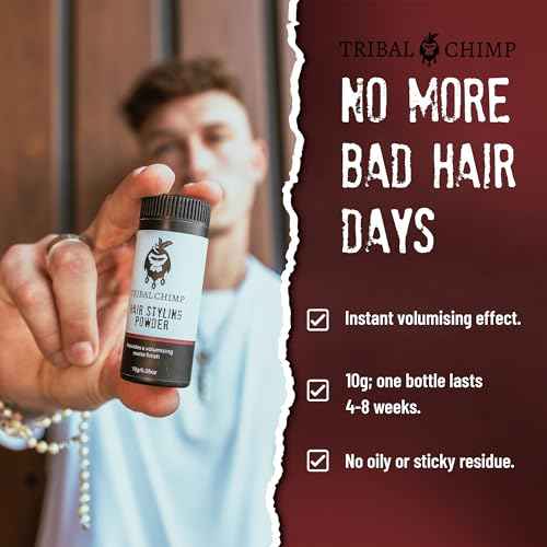 Tribal Chimp Hair Styling Powder for Men & Women ? Hair Volumizer & Texture Powder for All Hair Types with Matte Finish ? 24H Invisible Hold, Adds Volume & Texture, Non-Sticky and Smells Great ? 10g