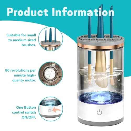 Electric Makeup Brush Cleaner - Portable Compact Design for Travel Home Use - Professional Makeup Brush Cleaning Machine - Automatic Makeup Brush Cleaner (pink)