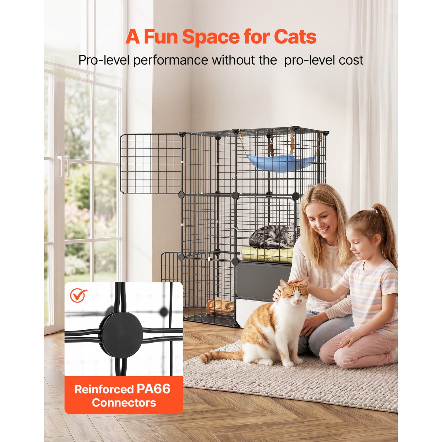 Large 3-Tier Cat Playpen with Litter Box - Indoor Exercise Enclosure for 1-2 Cats