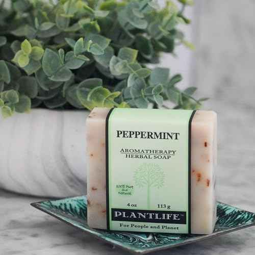 Plantlife Peppermint Bar Soap - Moisturizing and Soothing Soap for Your Skin - Hand Crafted Using Plant-Based Ingredients - Made in California 4oz Bar