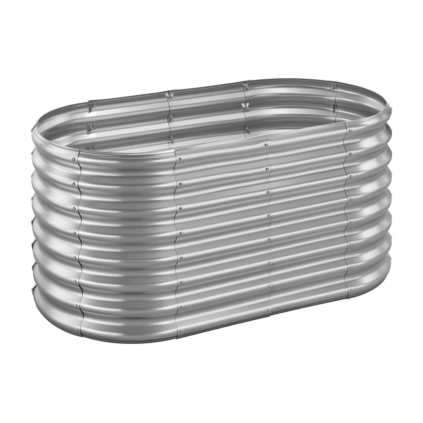 Galvanized Metal Raised Garden Bed 4x2x2 Ft Outdoor Planter for Vegetables Flowers