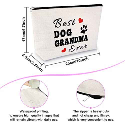 Sfodiary Dog Grandma Gifts Dog Lovers Gift Best Dog Grandma Ever Makeup Bag Pet Owner Rescue Gift Cosmetic Bag Animal Lovers Gift for Women Birthday Mothers Day Gift Travel Cosmetic Pouch