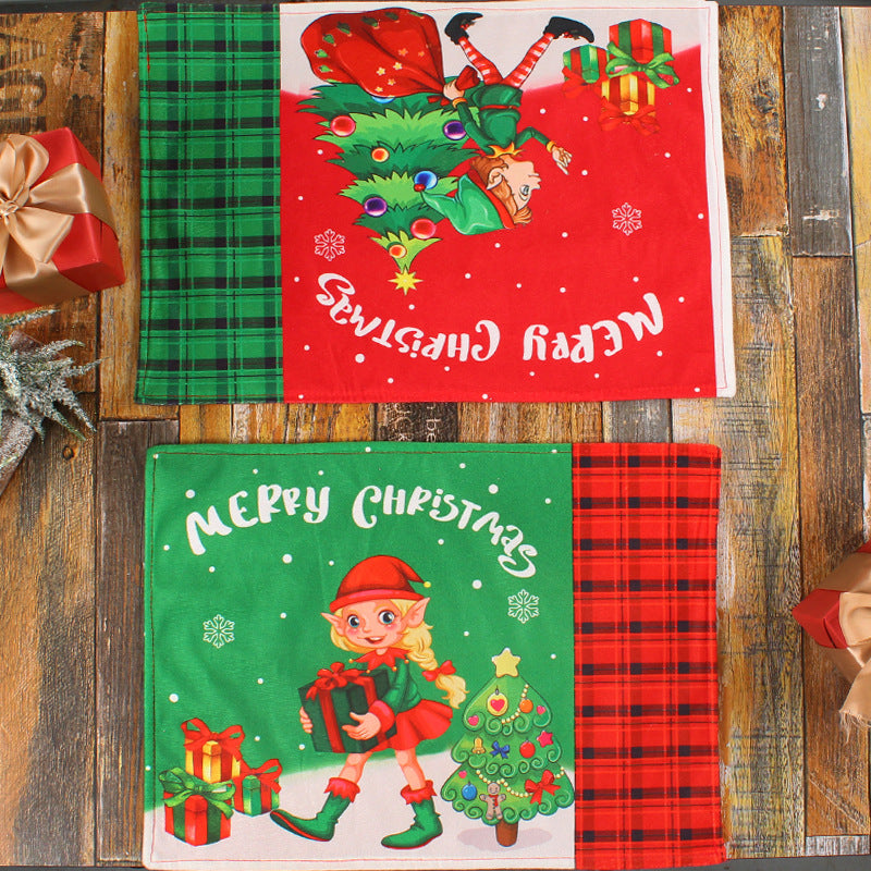 Christmas Fabric Insulation Decorative Mat - Red & Green, Bathroom Storage