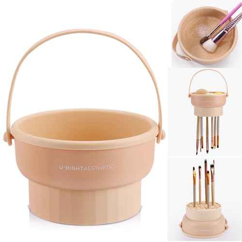 Makeup Brush Cleaner Mat 3 in 1 Silicone Makeup Brush Cleaner Bowl Cosmetic Brushes Cleaning Tool Organizer for Storage and Air Drying£¨Khkai