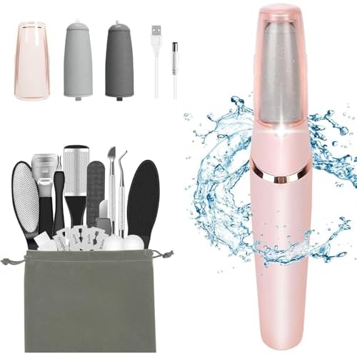 Electric Callus Removers for Feet, Haootadiy Electric Foot Callus Remover Pedicure Kits Rechargeable with12 in 1, Removes Dry Skin for Smoother Feet, Foot Care for Dead Skin Ideal Gift