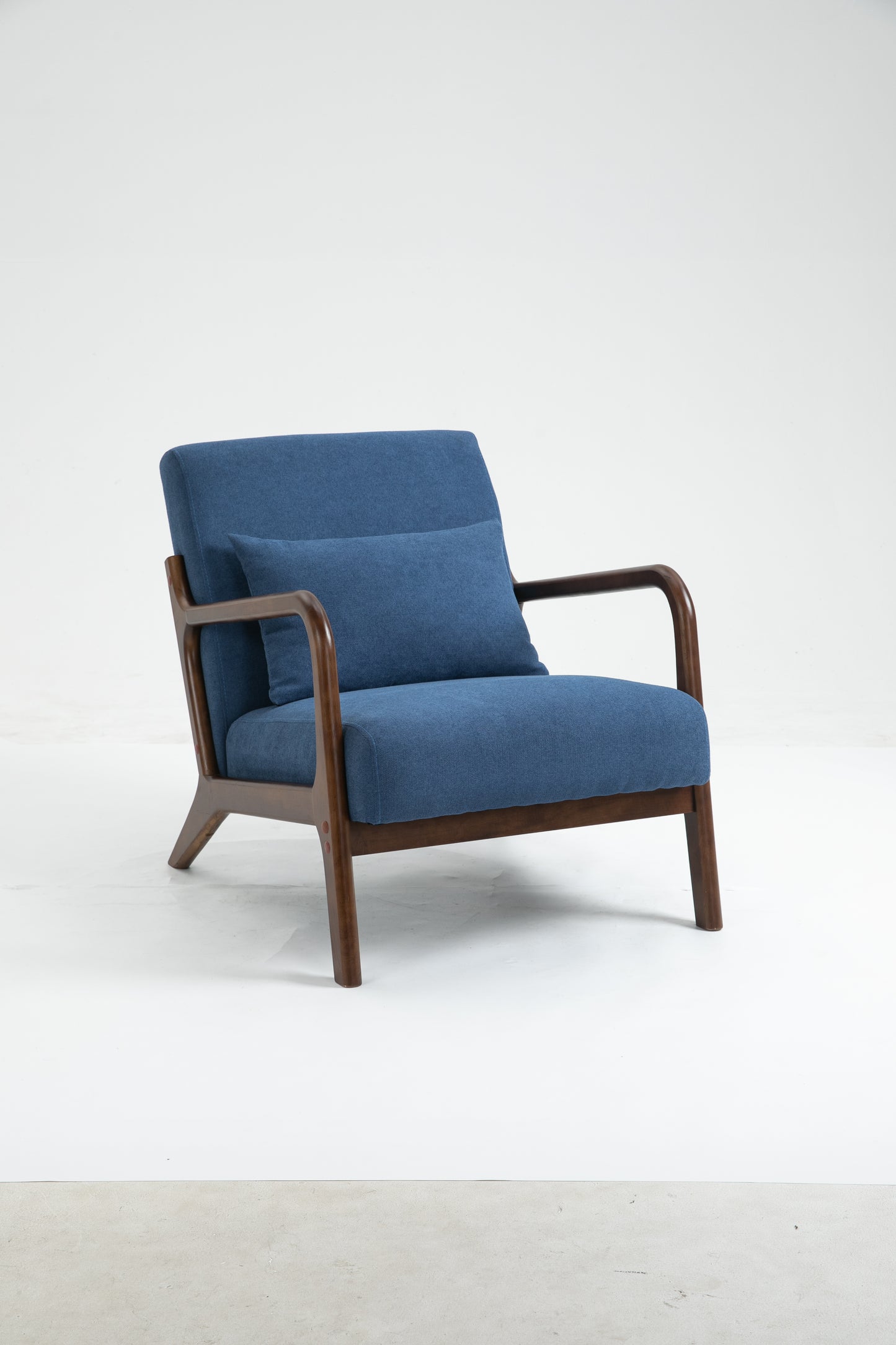 Mid Century Modern Accent Chair - Blue Upholstered Armchair