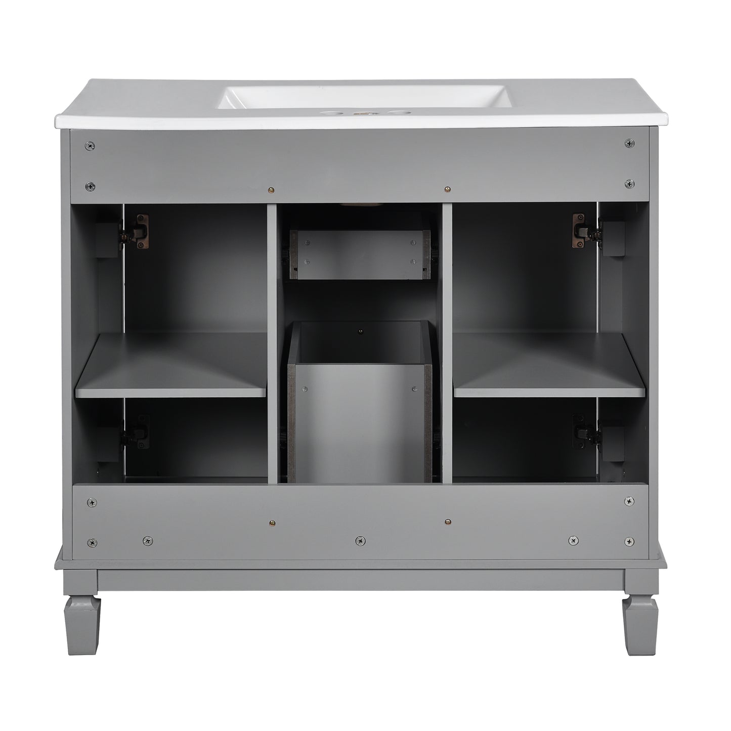 36-Inch Modern Bathroom Vanity with Top Sink - Grey