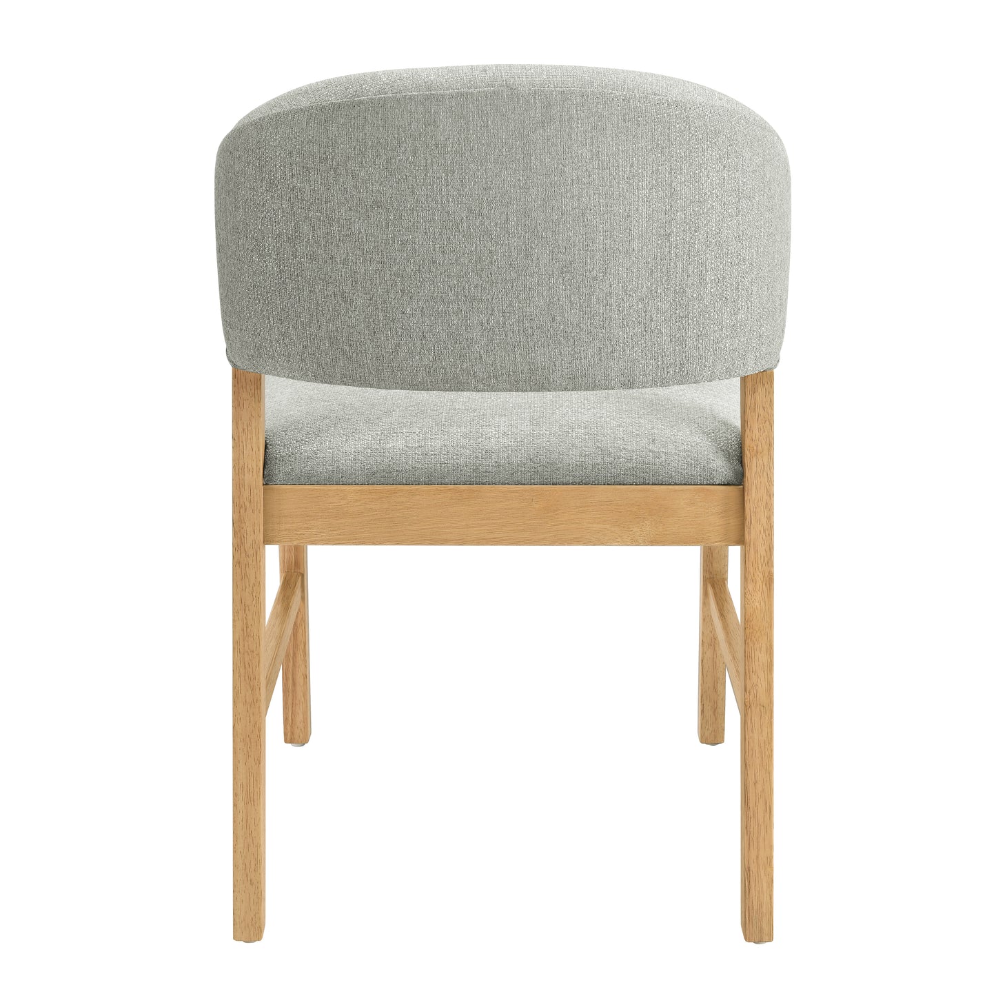 Set of 2 Mid-Century Modern Upholstered Dining Chairs - Grayish Green & Natural Oak