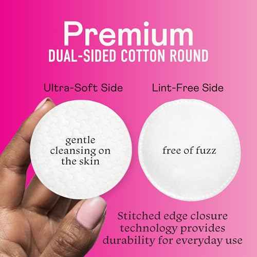 Swisspers Premium Cotton Rounds - 100% Chlorine Free Cotton Face Pads for Makeup, Nail Polish Removal - Dermatologist Tested and Hypoallergenic, Made in USA - 100 Pads (Pack of 3)