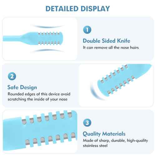 5Pcs 2-in-1 Nasal Hair Cutter, Double Sided Nose Hair Cutter, Portable 360¡Æ Rotating Manual Nose Hair Trimmer for Men and Women, Colorful