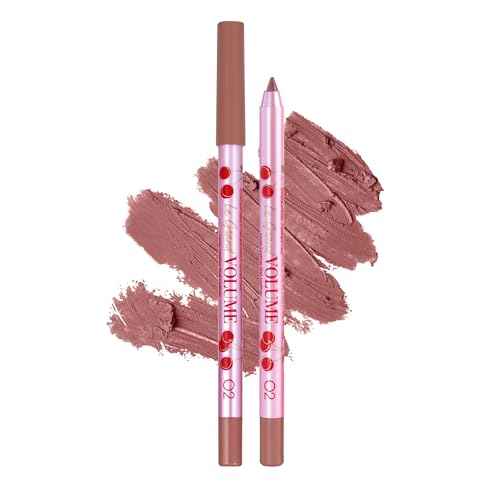 Vivienne Sab? Gel Lipliner Le Grand Volume ? Long-Lasting Smudge-Proof Lip Liner & All-Over Lip Color, Creamy Precision Formula, Hydrating & Comfortable Wear, 02 Warm Nude