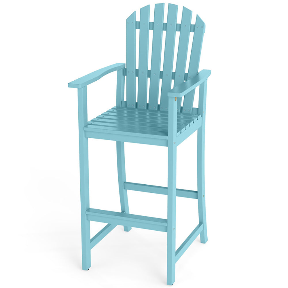 Tall Adirondack Chair With Armrests And Footrest Acacia Wood For Deck