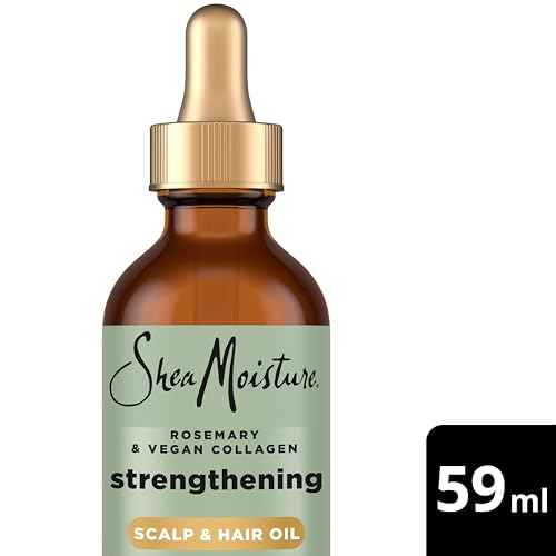 Shea Moisture Strengthening Scalp & Hair Oil Rosemary & Vegan Collagen To Protect The Scalp And Strengthen Hair With ScalpBoost Technology For A Cooling Sensation With ScalpBoost Technology 2 Fl Oz