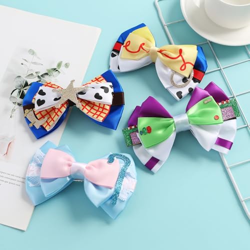 5 Inch Little Girls Hair Bow Clips Hair Accessories Birthday Party Supplies Christmas Gift D