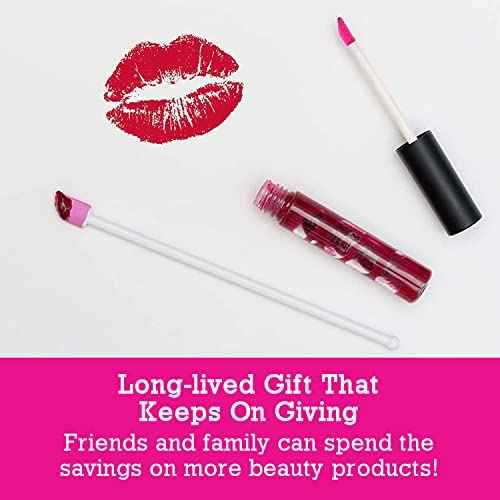 Spatty Lip Gloss and Mini Makeup Spatula (6 Inch Pink combo pack) Shark Tank Mom Made Scrapes Last Drop of Lipstick, Foundation, Lotion, Cosmetics, Beauty Products With Two Unique Spatula Head Sizes