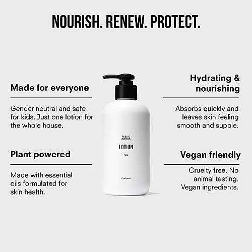 Public Goods Body & Hand Lotion for Women & Men | Natural Moisturizing Daily Lotion for Dry & Itchy Skin | Paraben & Sulfate Free | Made with Organic Essential Oils | Made in Canada | 12 Fl Oz Bottle