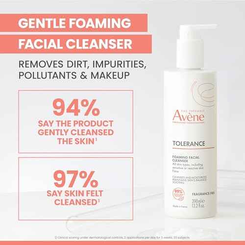 Av?ne Tolerance Daily Foaming Facial Cleanser, For All Skin Types Including Sensitive, Reactive Skin, Glycerin & Niacinamide Daily Use Face Wash, Fragrance-Free, Dermatologist Tested, Non-Comedogenic