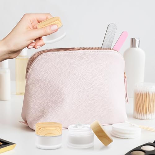 Frosted Glass Jar 12 Pack 15g/0.5oz Cosmetic Cream Jar Empty Sample Jars Travel Makeup Container Jar Pot For Lotion Cream Lip Balm Eyeshadow And More