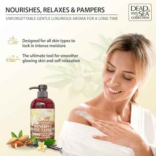 Dead Sea Collection Almond Vanilla Body Lotion - Nourishing Moisturizer for Women and Men - Rejuvenating Hand and Body Care for Dry Skin 16.9 Fl. Oz.