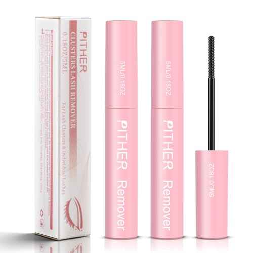 Lash Remover for Lash Extensions 10ml, Eyelash Glue Remover Self-Use at Home DIY Eyelash Extension Remover Non-irritating Soothing Oil Texture Lash Clusters Clear Remover PITHER