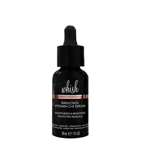 Whish Bakuchiol Retinol Face Serum with Vitamin C+E, Korean Plant-Based Anti-Aging Formula, 1oz