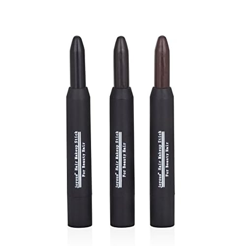 Professional Hair Chalk Temporary Hair Dye Non-toxic Hair Color Crayon Cover White Hair Color Patch (2packs-dark Brown-dark Brown)