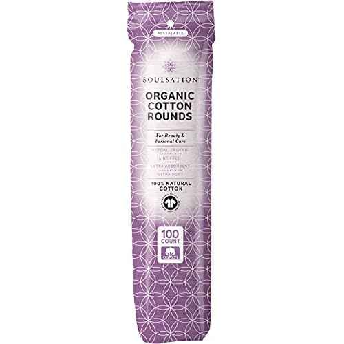Organic Cotton Rounds, 400 Count - Makeup Remover Pads for Face, Lint-Free