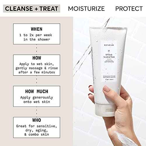 Naturium KP Body Scrub & Mask for Keratosis Pilaris, Bump Eraser Shower Scrub & Exfoliator for Skin, 8 oz