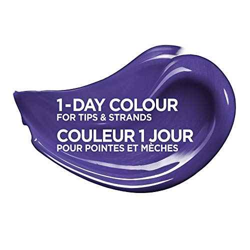 L'Oreal Paris Hair Makeup Temporary 1-Day Hair Color for Brunettes, Purple 50, 1 Fl Oz