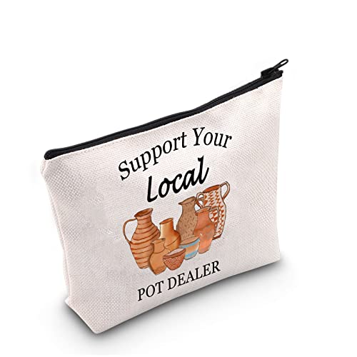 G2TUP Pottery Artist Gift Support Your Local Pot Dealer Makeup Bag Ceramics Artist Cosmetic Bag Pottery People Gift Zipper Travel Bag