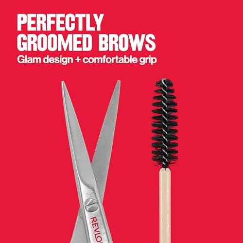 Revlon Designer Series Brow Set, Trimming and Shaping Eyebrow Kit with Scissors and Spoolie Brush, Easy to Use at Home or on The Go, 1 Count
