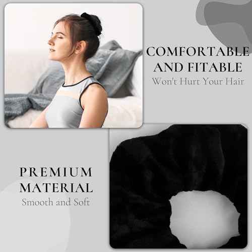 12 Pcs Classic Black Premium Satin Soft scrunchies,Velvet Scrunchies for Girls&Women, Hair Ties for Girls and Suitable for Various Occasions