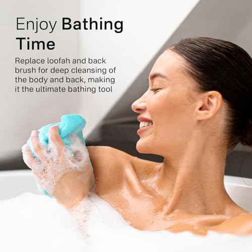 Yiclick Exfoliating Washcloth Towel [3 Pack], Japanese Exfoliating Wash Cloth, Korean Body Scrubber Exfoliator, Back Scrubber Washer for Shower Bath, Body Scrub African Net Sponge Loofah Luffa Colors