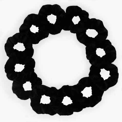 12 Pcs Classic Black Premium Satin Soft scrunchies,Velvet Scrunchies for Girls&Women, Hair Ties for Girls and Suitable for Various Occasions