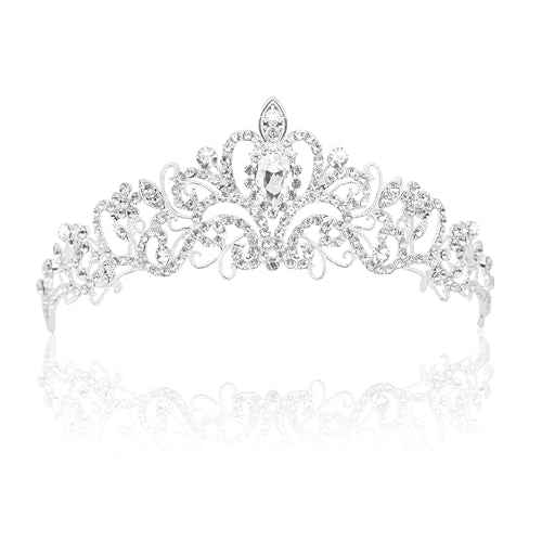 Princess Peach Crown, Fairy Godmother Rapunzel Costume Tiara for Women - Vofler Silver Coronas para 15 A?os Hair Accessories for Princess Bride Diaries Party Quinceanera Prom Wedding Birthday Girls