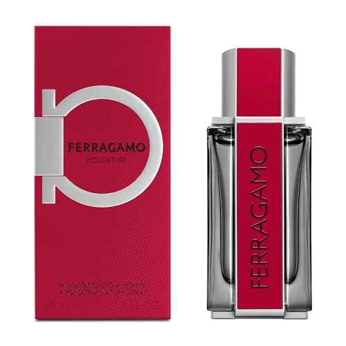 Ferragamo Red Leather Eau de Parfum Pour Homme, Cologne Spray for Men, 1.7 Fl. Oz.