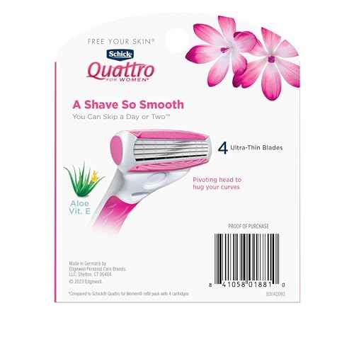 Schick Quattro Womens Razor for Shaving Refllls, Razors for Women Value Pack, Ladies Razors for Legs - 8 Count