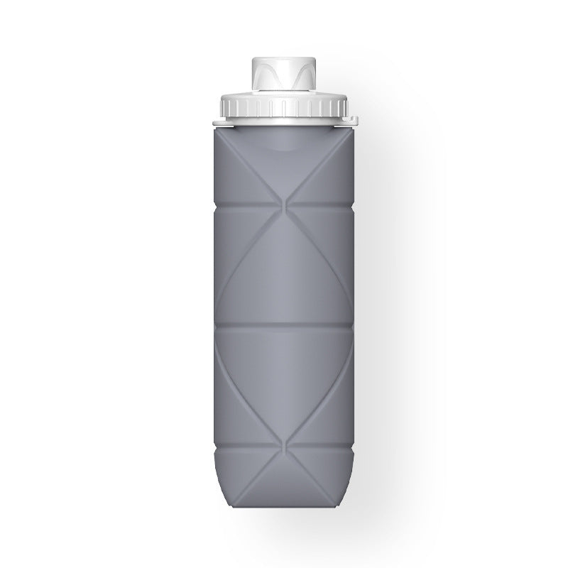 Large Capacity Foldable Water Bottle for Outdoor Travel - Silicone & Plastic