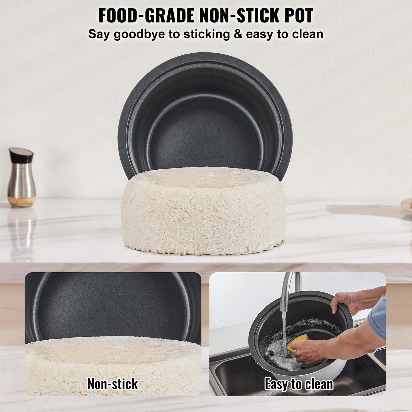 Commercial 60-Cup Rice Cooker 13L Non-Stick Inner Pot Keep Warm Restaurant Appliance - Blue