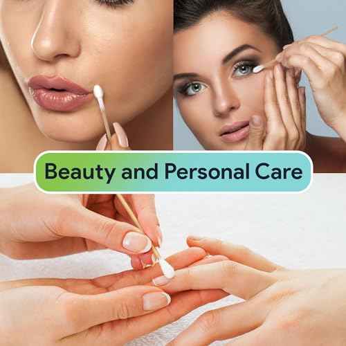 50 Biodegradable Long Cotton Swabs - 8 Inch Cotton Swabs for Ears - Long Q Tips Made From Birchwood and 100% Cotton - Lint Free