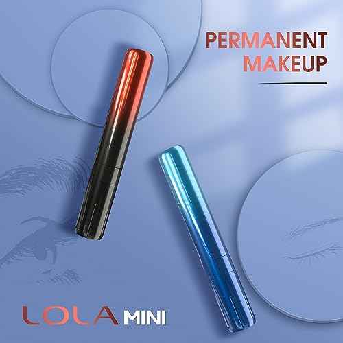INKin Permanent Makeup Tattoo Machine Kit - LOLA MINI Rotary Tattoo Short Pen SMP Tattoo Gun Lightweight with RCA Cord for Miroblading Shading Lining Eyeliner Lips Cartridges Needles Supply