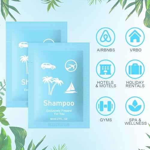 Travel Size Shampoo Bulk,Green Tea Scent,0.28 fl oz (8ml) Shampoo Mini Small,Hotel Supplies Bulk for Guests Airbnbs Homes Resorts Offices (pack of 50, green tea)