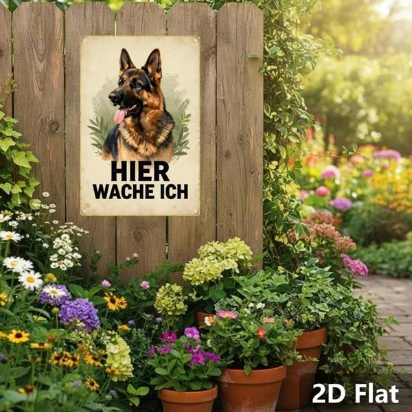 Vintage German Shepherd Metal Sign - Retro Dog Wall Art