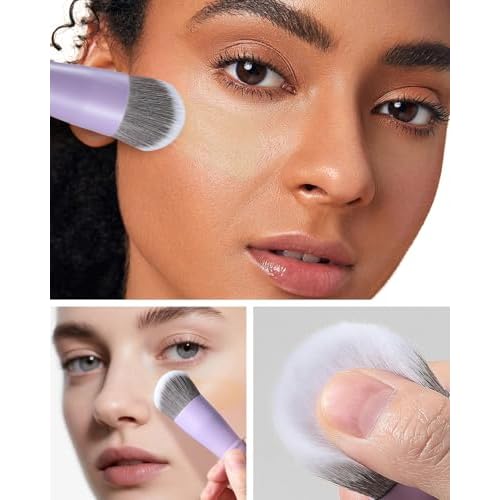 Foundation Brush, EIGSHOW Pro Slanted Foundation Brushes with Silver Ion Bristle - Kabuki Brush for Powder Liquid Cream Buffing Blending (F625P)