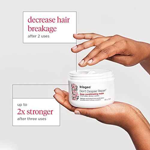 Briogeo Don't Despair, Repair! Deep Conditioning Mask, Deep Conditioner for Dry Damaged or Color Treated Hair, Prevent Future Breakage, Protein Mask for Stronger Hair, Vegan, Cruelty-Free