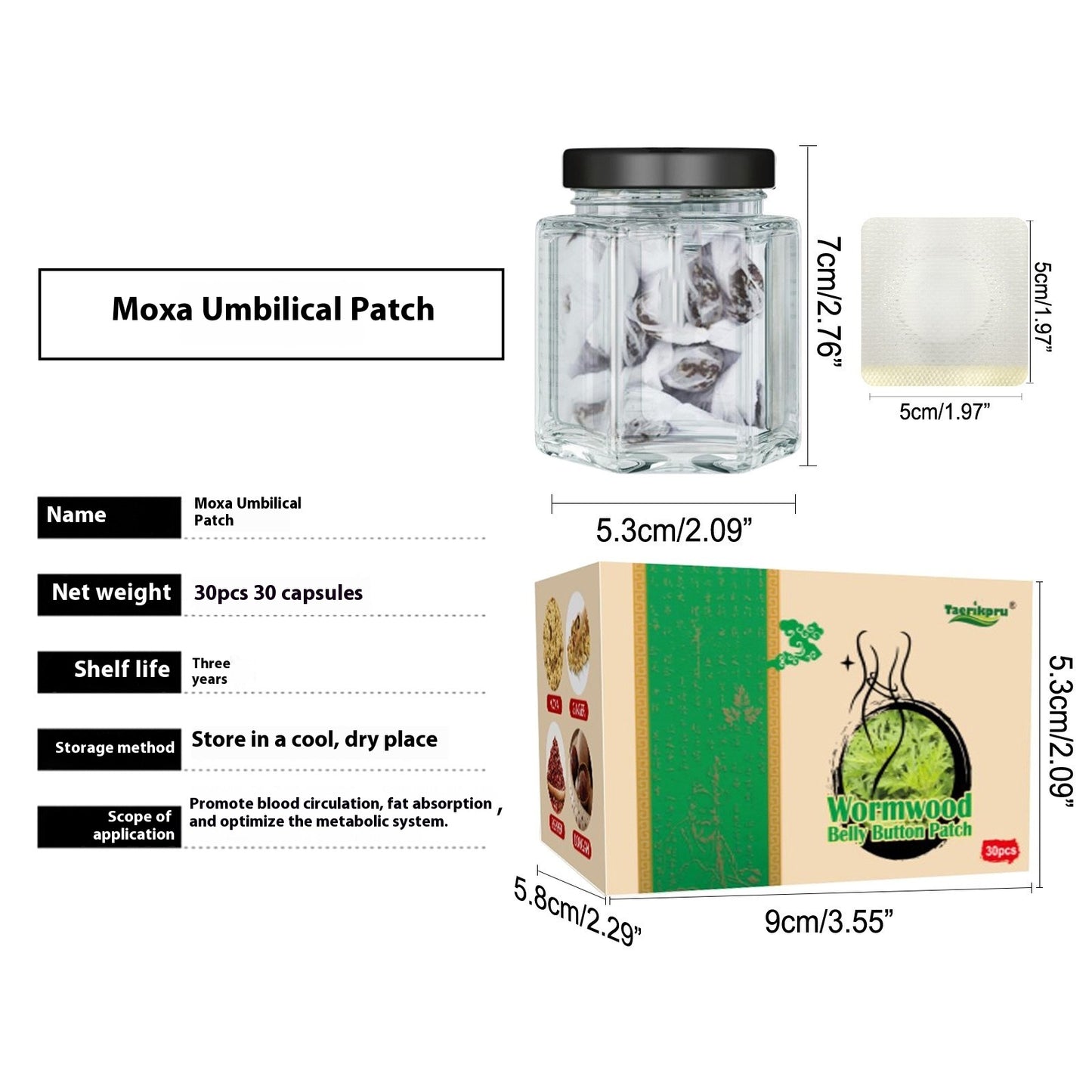 Mugwort Navel Patch - Natural Wormwood Herbal Body Care Patches